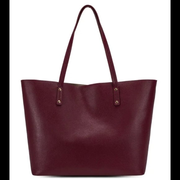 COPY - Thacker Pebbled Leather Tote Shoulder Bag Shopper Merlot NWT - Picture 2 of 6